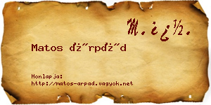 Matos Árpád névjegykártya